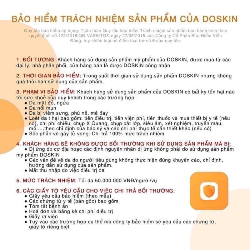 Bộ Sản Phẩm Chăm Da Toàn Diện Doskin Mỹ Phẩm Đức