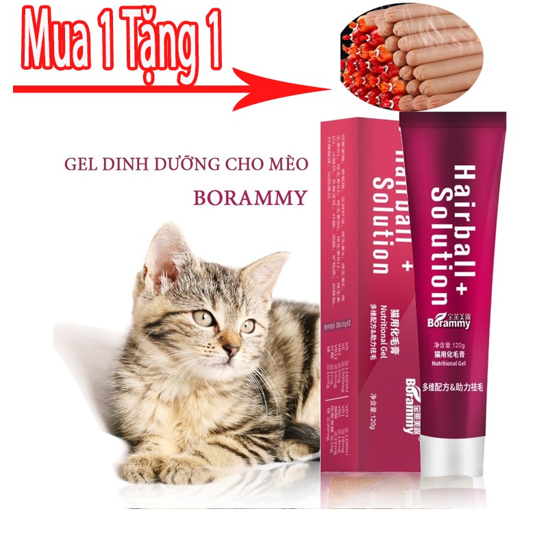 Gel dinh dưỡng cho Chó Mèo BORAMMY tuýp 120g dưỡng lông mềm mượt, sáng mắt hơn YEUPET Csp14