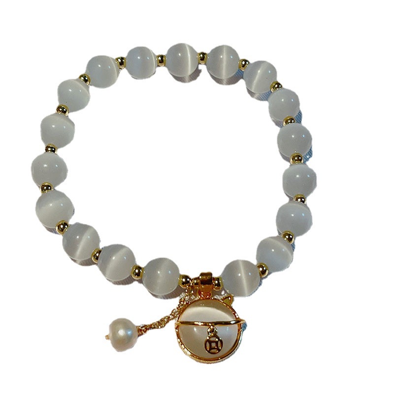 [Hàng Mới] Vòng Tay Chuỗi Hạt Đá Mắt Mèo May Mắn Phong Cách Đơn Giản Dành Cho Nữ