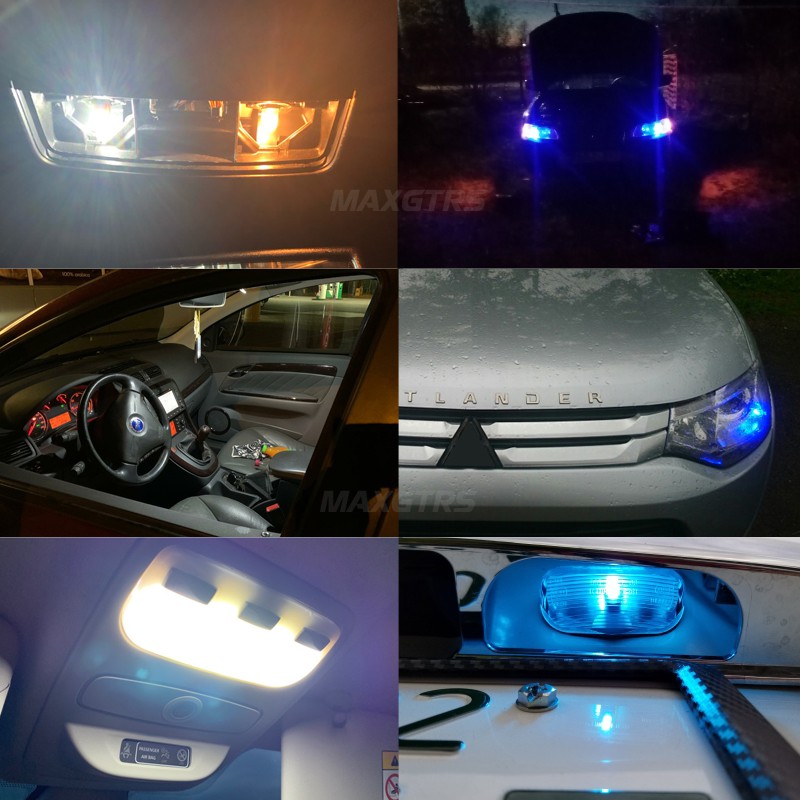 Bộ 2 đèn LED MAXGTRS T10 194 W5W LED 1668 COB ánh sáng trắng dùng cho xe hơi