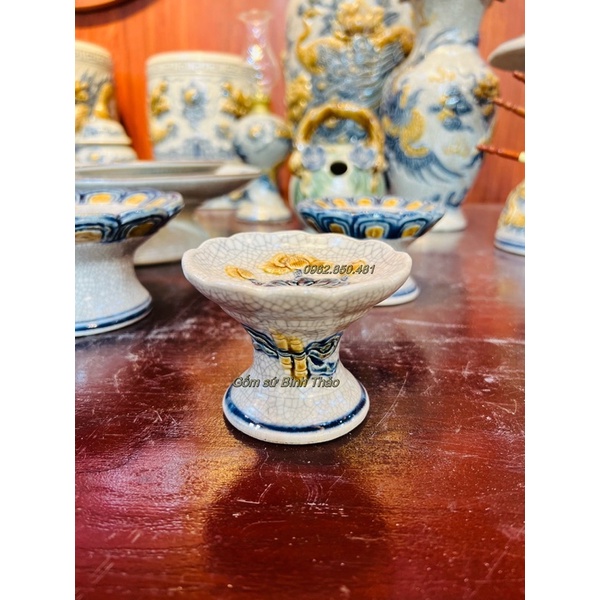 Chân nến thờ men rạn Bát Tràng - hàng loại 1