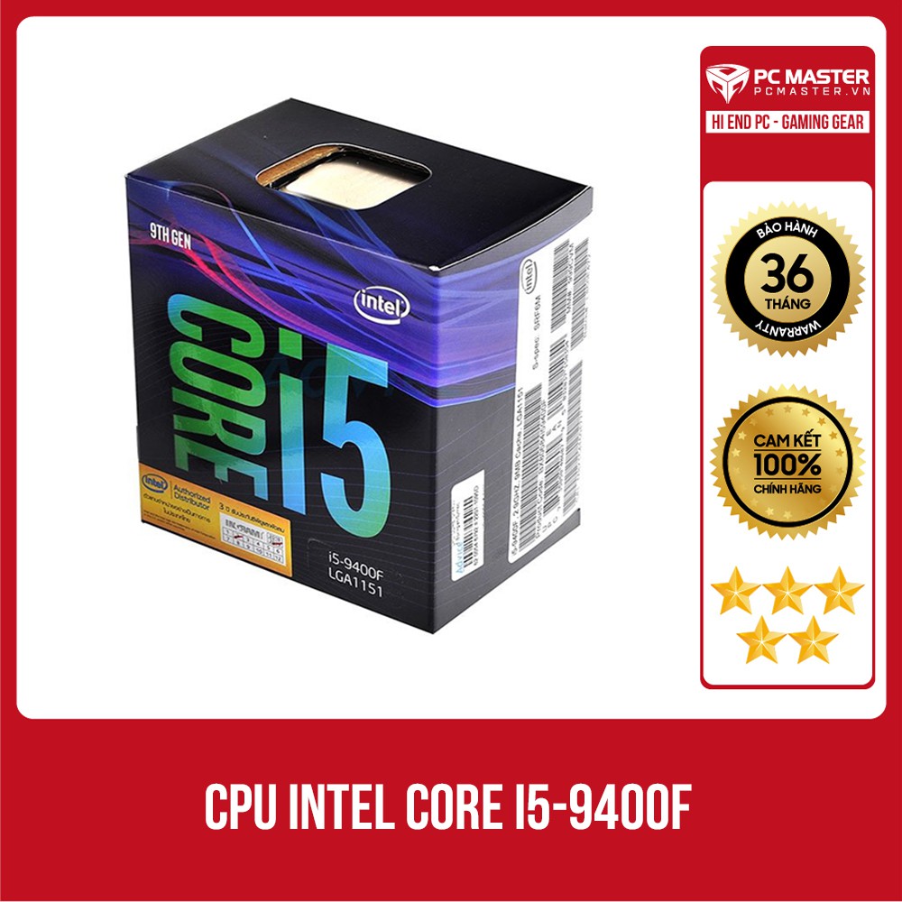 CPU Intel Core i5-9400F 2.90Ghz Turbo up to 4.10GHz / 9MB / 6 Cores, 6 Threads / Socket 1151 / Coffee Lake