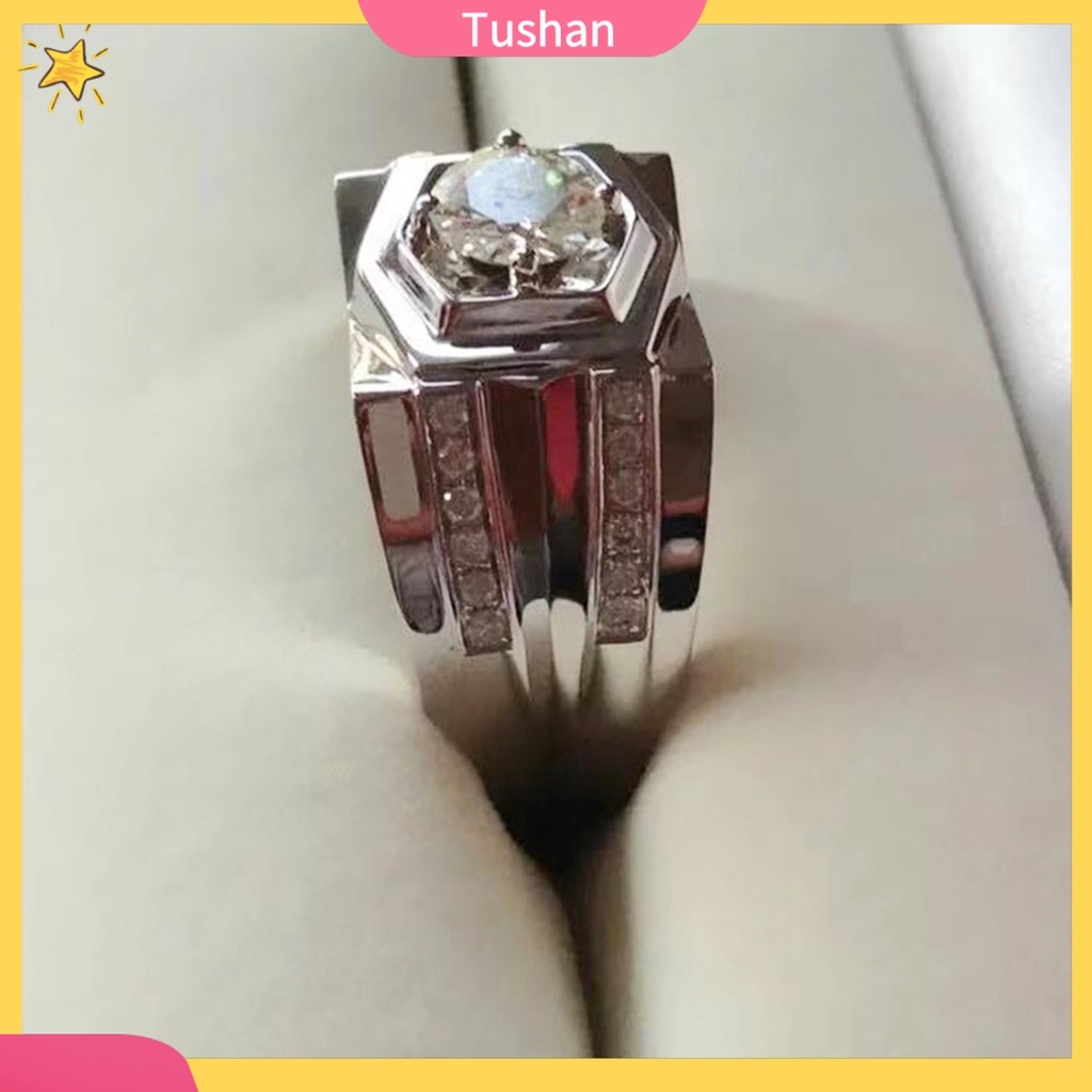 Nhẫn đính đá sáng bóng sang trọng cho nam