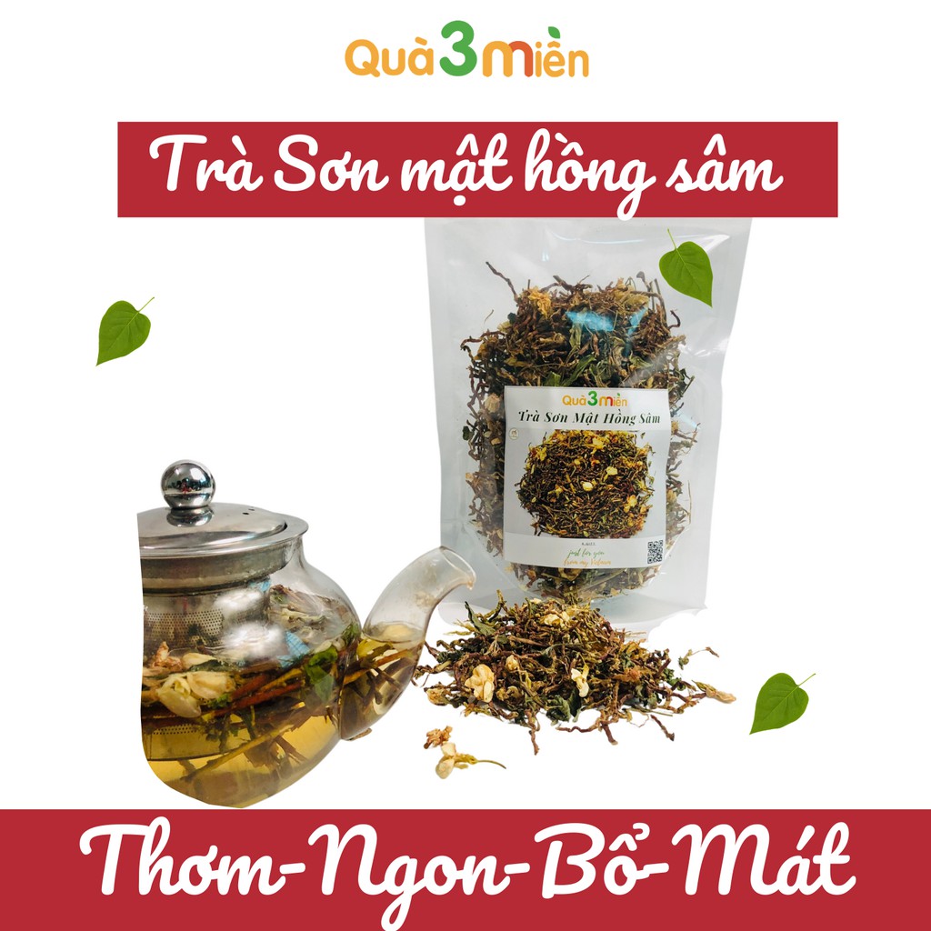 Trà sơn mật hồng sâm giảm cân đẹp da ngủ ngon( 500g) - Thương hiệu Quà 3 Miền