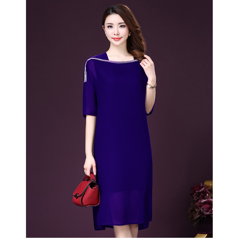 SIZE M- 5XL ĐẦM TRUNG NIÊN DỰ TIỆC  KIỂU ĐẦM SUÔNG BIG SIZE, ĐẦM DỰ TIỆC TRUNG NIÊN ĐÍNH CƯỜM -D365 TẶNG GĐ ĐT