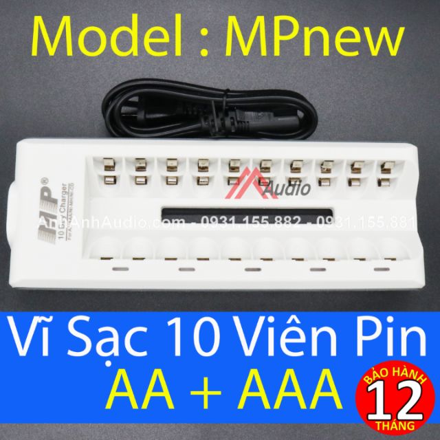 MÁY SẠC 10 VIÊN PIN AA , AAA , 01 CÁI CÓC SẠC 2 AA ,3 AAA , MÃ MPnew