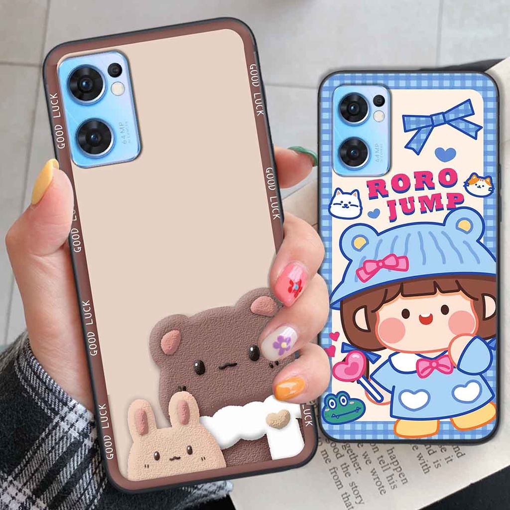 Ốp Oppo Reno7 / Reno7 Z 5G / Reno 7 bear brick, gấu đáng yêu, dễ thương