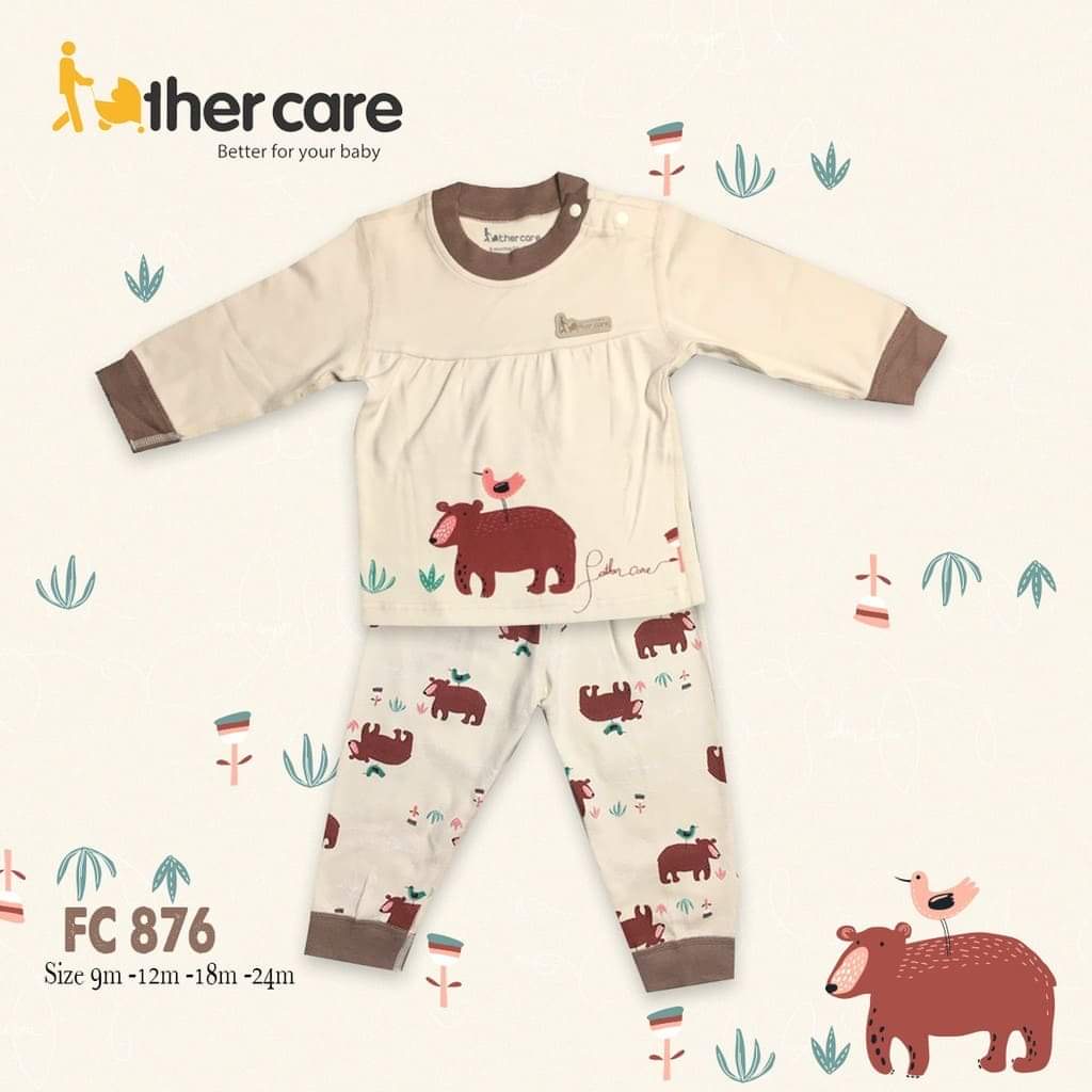 Father care bộ nỉ dài tay gẫu cho bé gái, bộ nỉ thu đông, nỉ ấm cho bé FC876