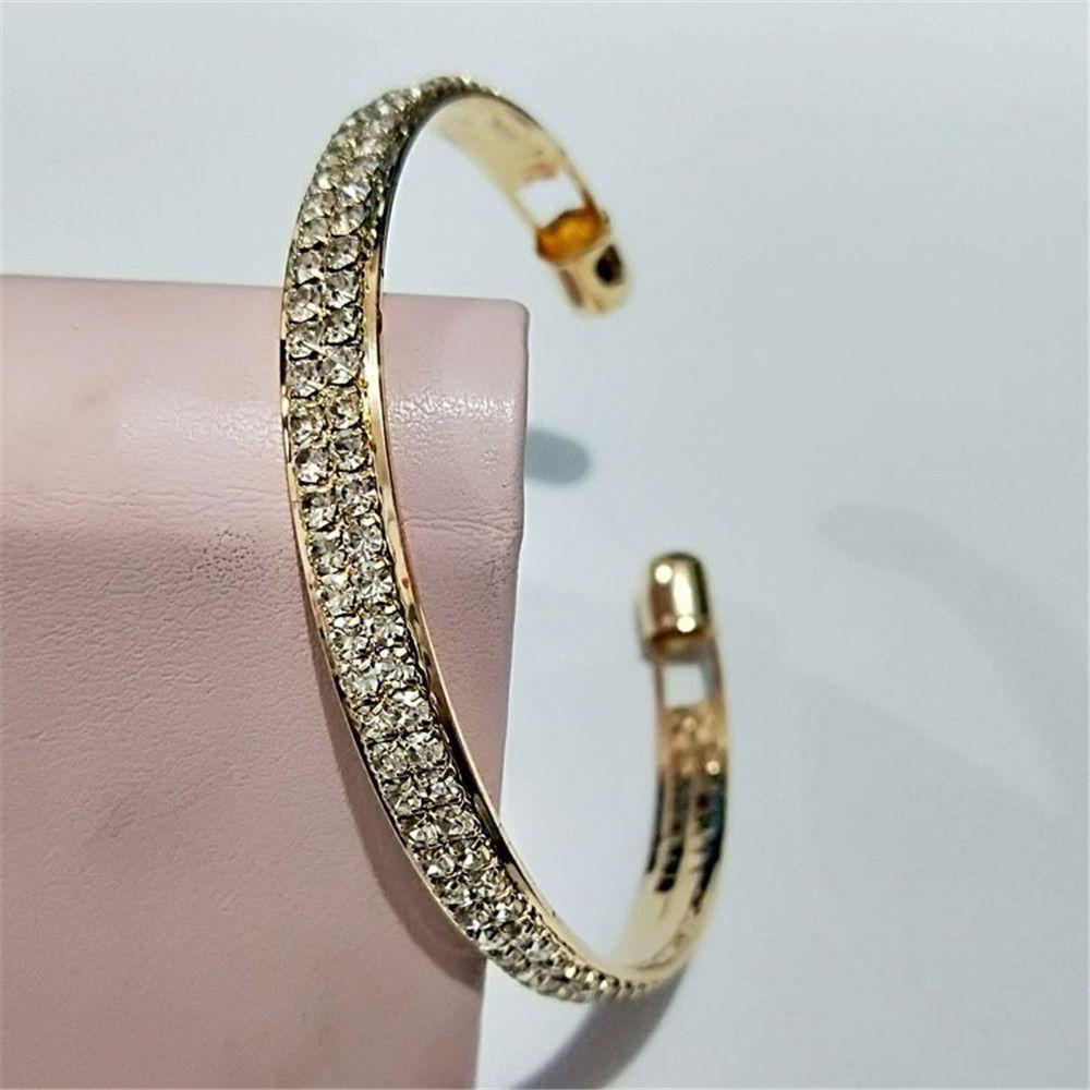 SUMU Vòng Tay Hợp Kim Hở Đính Đá Lấp Lánh Sang Trọng