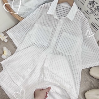 SET ÁO SƠ MI XỐP KÈM SHORT
