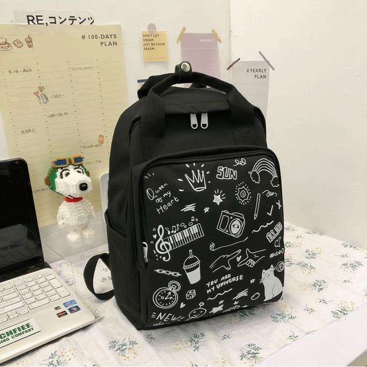 🌈Tặng một món quà nhỏ🎁Ba lô cao cấp Harajuku in hình graffiti Nhật Bản ba lô nữ học sinh