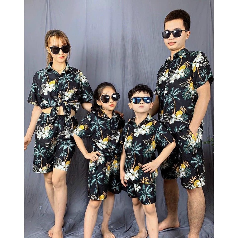 SP2. Quần áo đi biển, mẫu hoa lá Hot nhất, vải kate thái loại 1. (Ảnh thật)