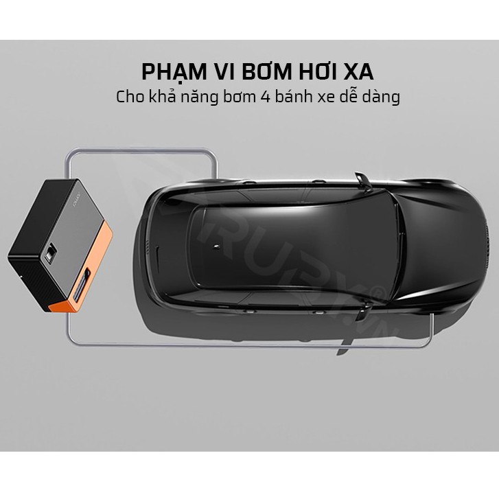 Máy bơm lốp ô tô xe hơi mini Mijia 1S/ 70Mai Midrive TP03-TP04  - Bơm đa năng di động