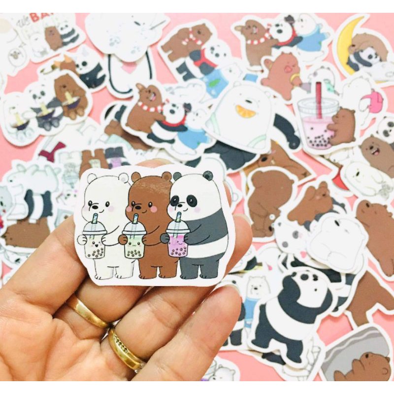 bộ 10-50 hình sticker we bare bears decal chống nước( random hình)