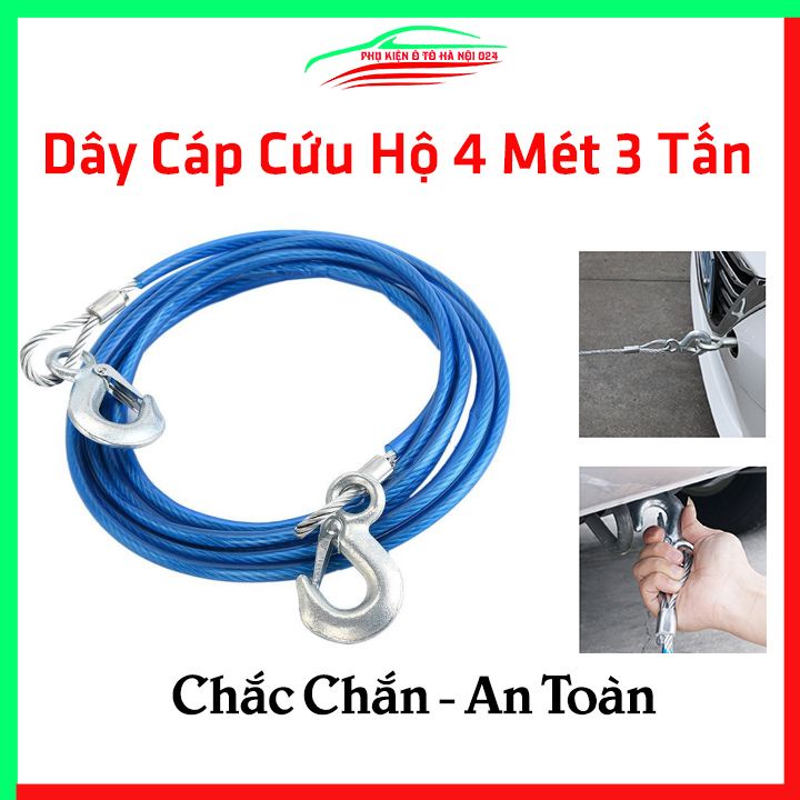Dây cáp cứu hộ ô tô 4m kéo 3 Tấn
