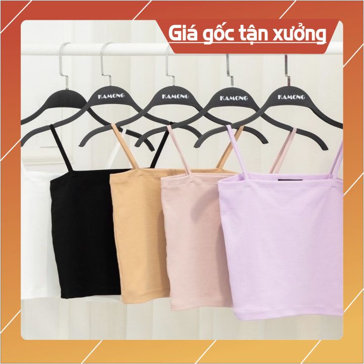 ÁO HAI DÂY THUN GÂN 100 COTTON CROPTOP BODY DÁNG ÔM NỮ | BigBuy360 - bigbuy360.vn
