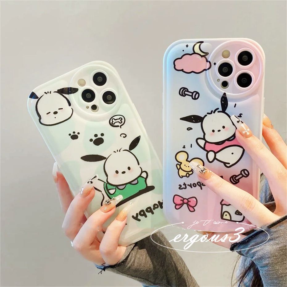 Ốp Điện Thoại Mềm Họa Tiết Pochacco Bảo Vệ Ống Kính Máy Ảnh Cho iPhone 14 13 12 11 Pro Max SE2020 X XR Xs Max 7 8 Plus