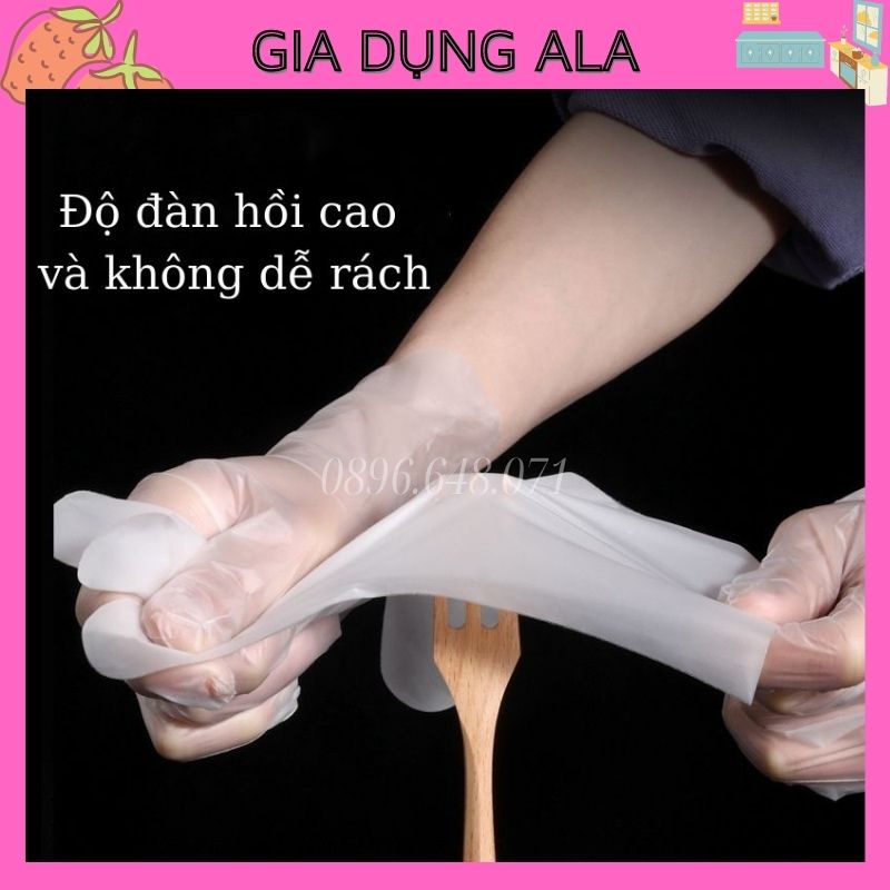 Găng Tay Siêu Dai Làm Bếp Nấu Ăn TPE Đa Năng (Hộp 100 Chiếc), Gang Tay Kiêm Bao Tay Làm Bánh