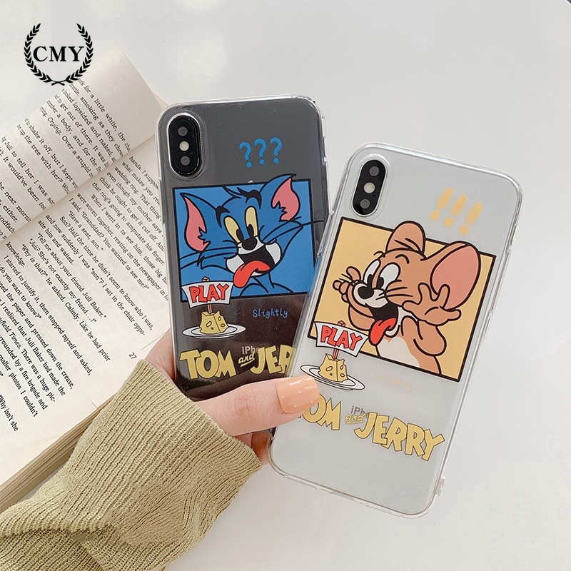 Ốp điện thoại in hoạ tiết hoạt hình Tom/Jerry cho iPhone11 11Pro 11pro Max X XR XS XS MAX 6 7 8 plus SE | BigBuy360 - bigbuy360.vn