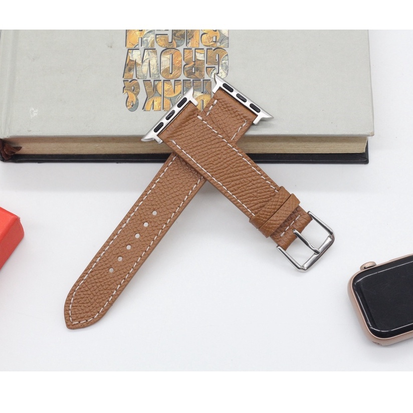 Dây Đeo Thay Thế  Apple Watch, Dây Da Đồng Hồ Chuẩn Phom APPLE WATCH Da EPSOM Cao Cấp Phù Hợp Với Tất Cả Các Series 1-7