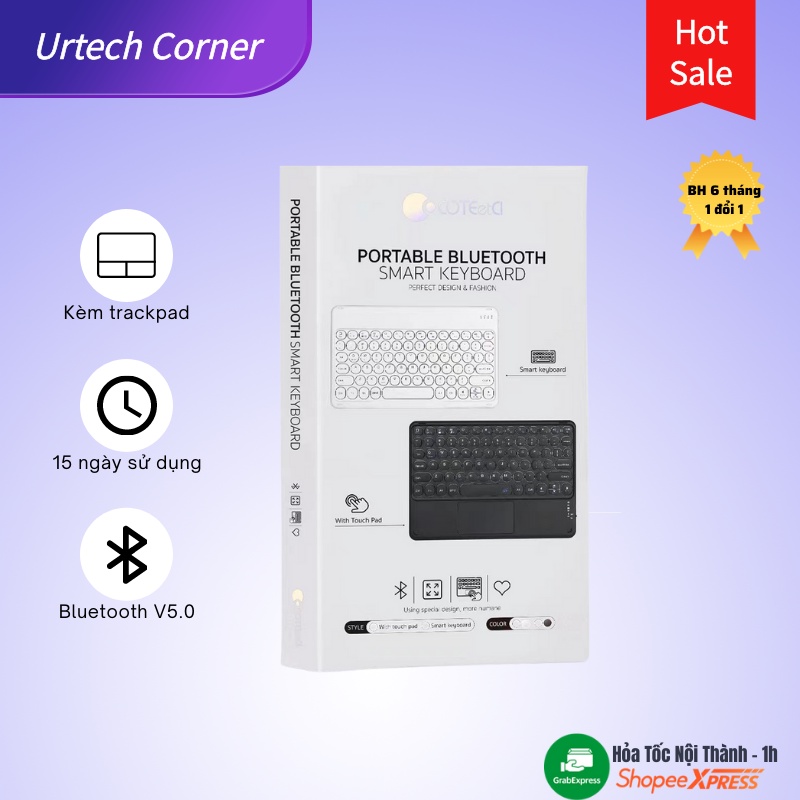 Bàn phím bluetooth không dây Coteetci Urtechcorner có trackpad dành cho Iphone/Ipad/laptop