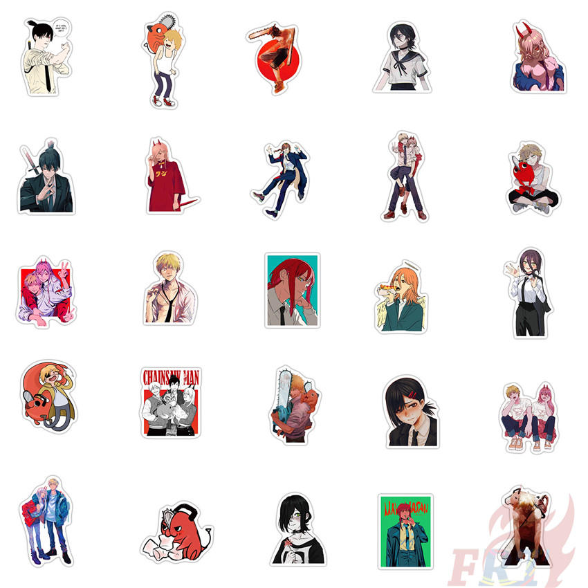 50Pcs/Set ❉ Chainsaw Man - Series 02 Anime Cartoon Stickers ❉ Pochita DIY Fashion Mixed Waterproof Doodle Decals Stickers