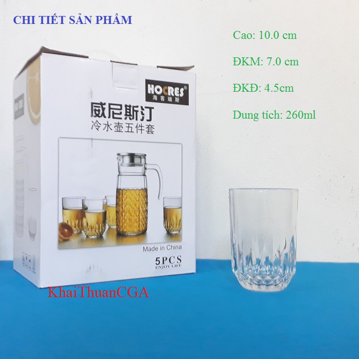 Bộ Bình Và Cốc Thủy Tinh 5 Chi Tiết HOCRES NH0236