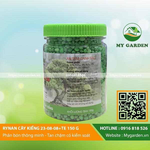 Phân tan chậm Rynan FM230 NPK 23-8-8+TE, cung cấp dinh dưỡng, dạng viên, lọ 150gr, cho cây cảnh - Hàng chính hãng