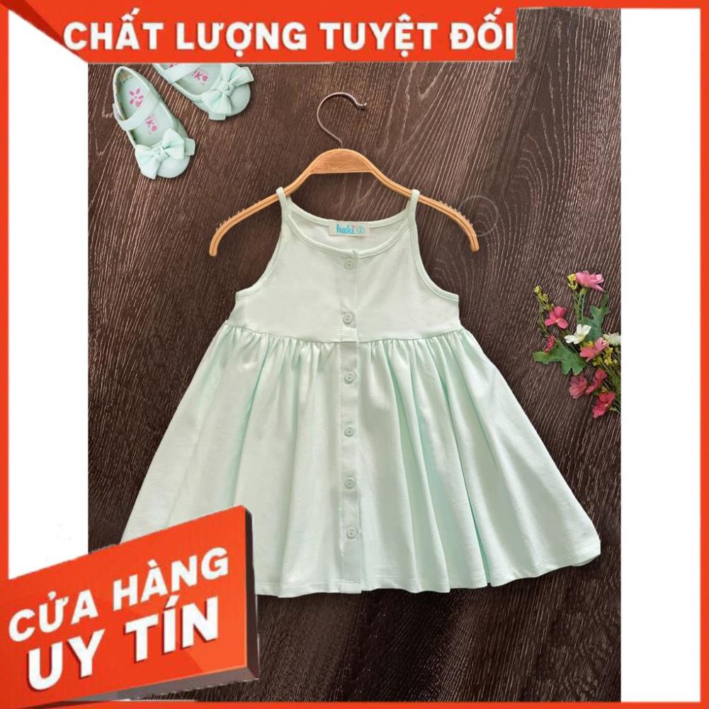 Chính hãng Váy hai dây - xanh mint vải cotton mềm mịn chính hãng HAKI _Tuyên sỉ