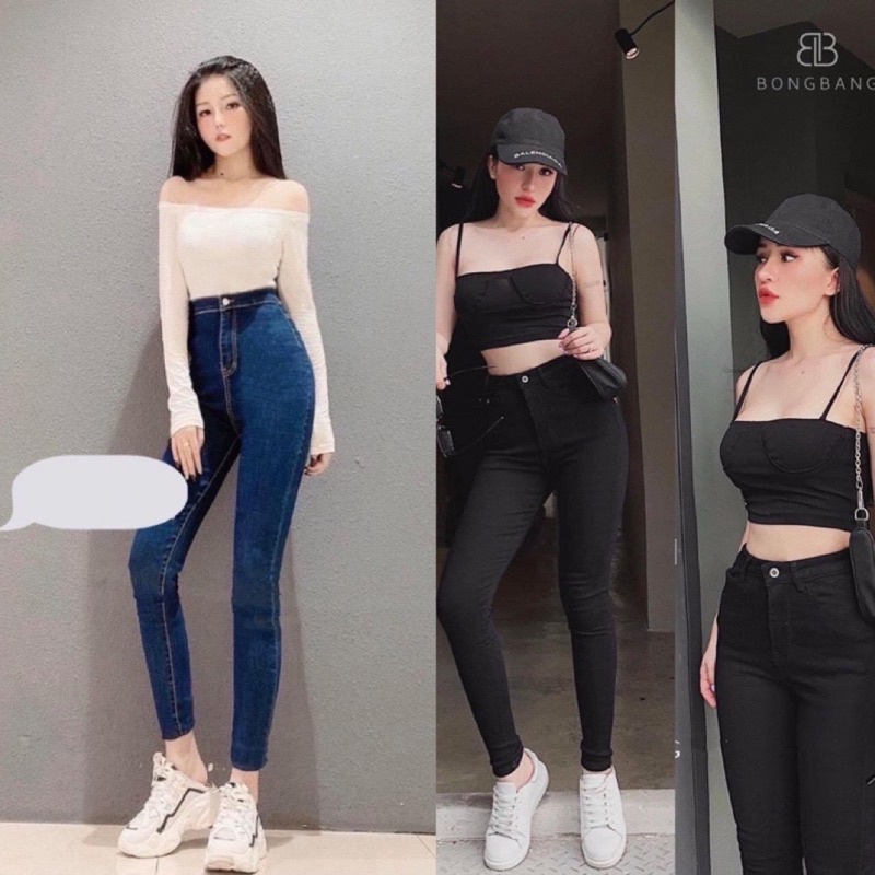 QUẦN JEANS NỮ CẠP CAO BODY SIÊU CO DÃN CHẤT DÀY XỊN - Quần bò nữ cạp cao dáng ôm