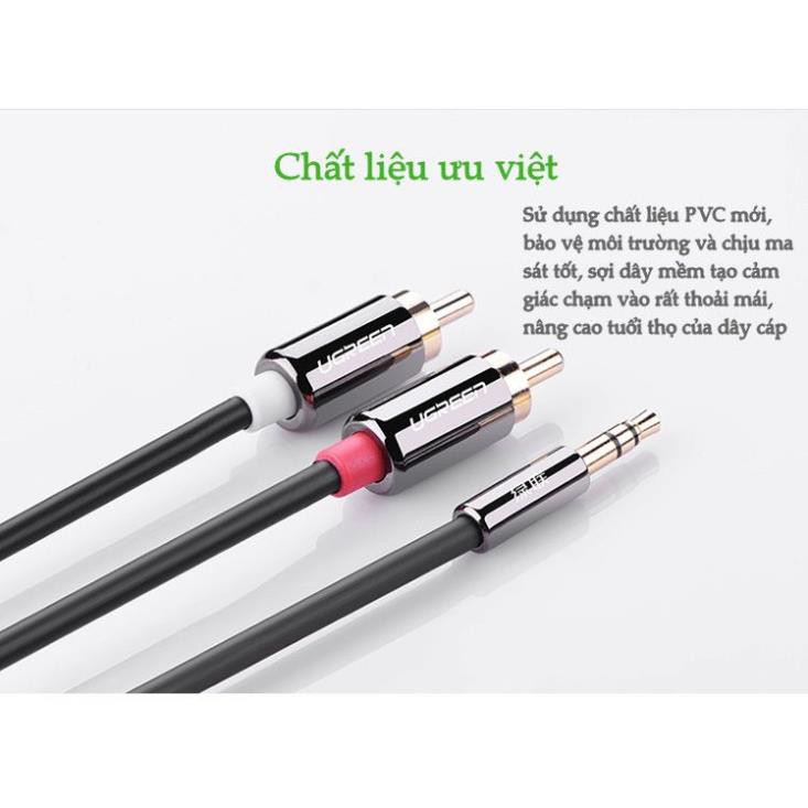 Dây Audio 3,5mm ra 2 đầu Hoa sen (RCA) UGREEN AV116 Hãng chính hãng ✔HÀNG CHÍNH HÃNG ✔