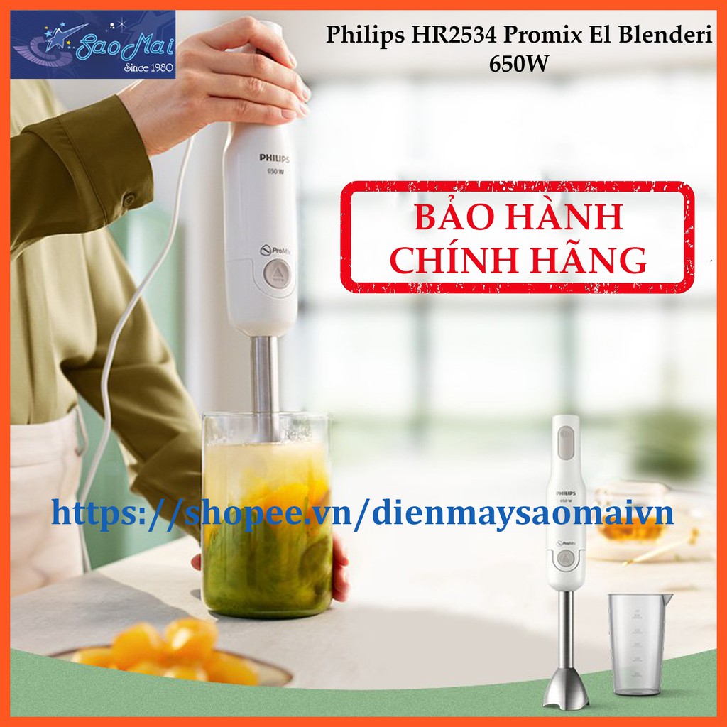 Bảo hành chính hãng - Máy xay cầm tay ProMix Philips HR2534 và HR2531 650W