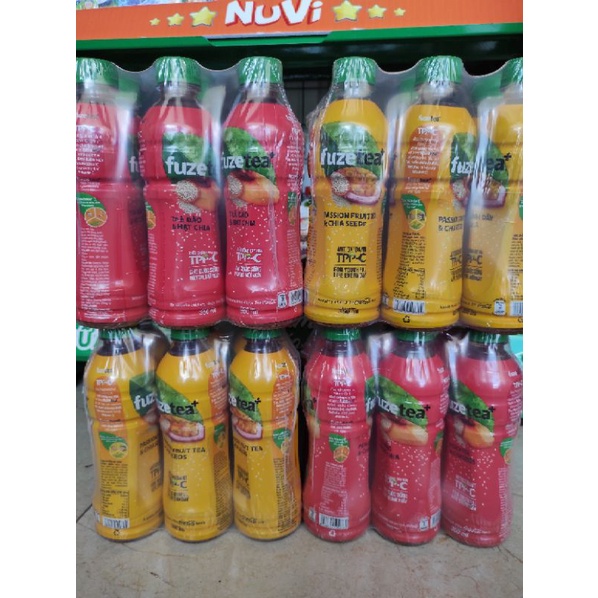 Thùng 24 chai trà Fuzetea vị trà đào &amp; hạt chia/trà chanh dây &amp; hạt chia (24 chai x 350ml)