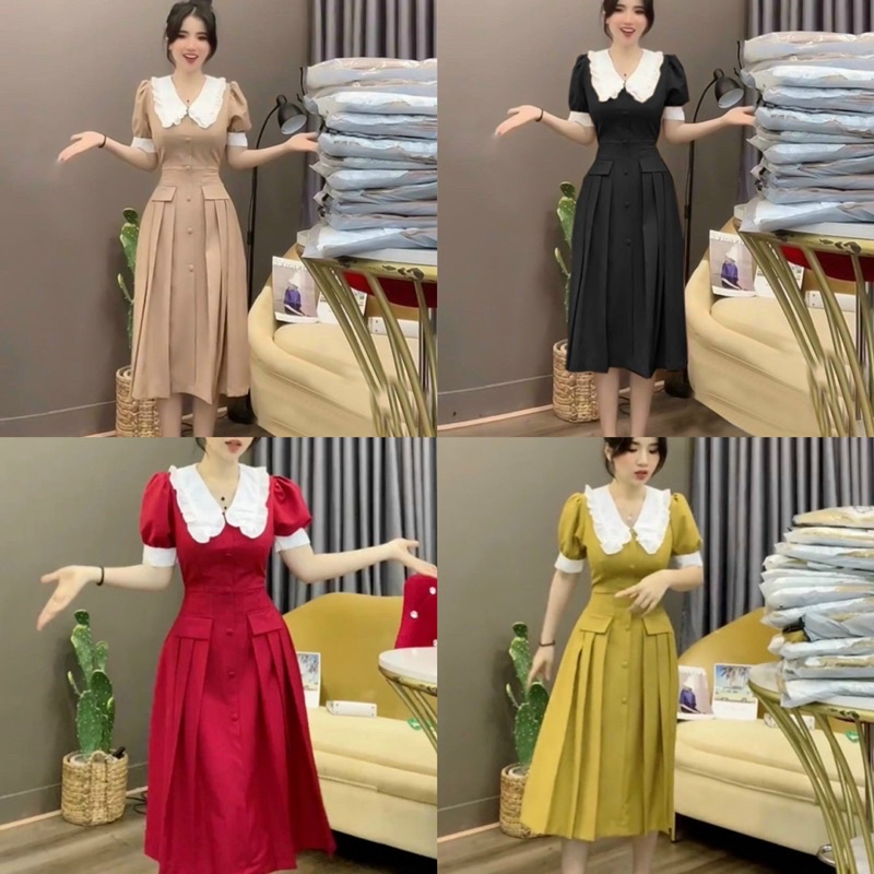 Đầm cổ bèo bigsize 50-90kg có mẫu chụp thật