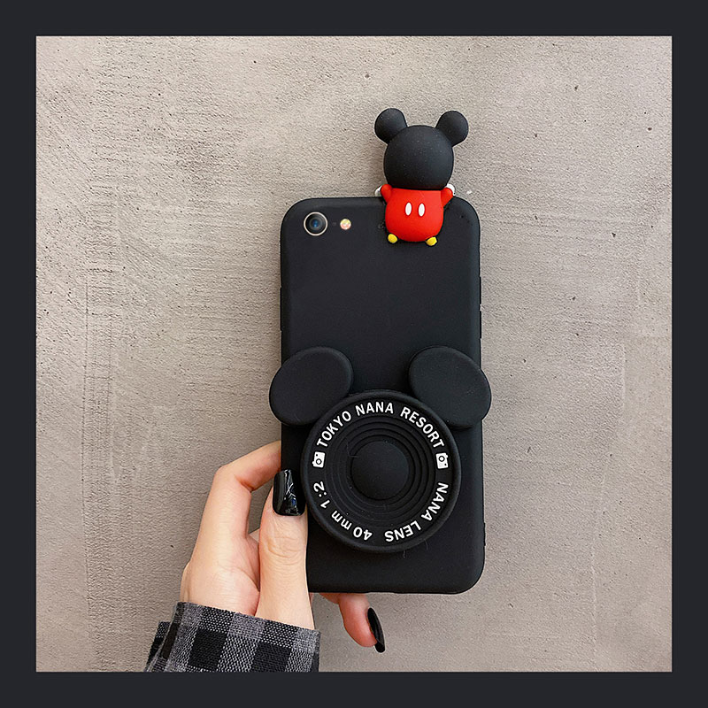 3D Cartoon Minnie Mickey phone case with mirror stand for IPHONE 12 PRO MAX 12MINI 11 X XS MAX XR 5 6 7 8PLUS