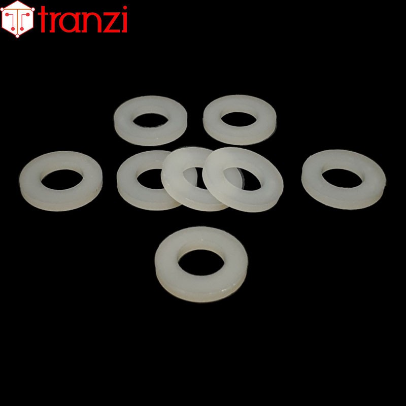 Long đen phẳng nhựa trắng M8x16+2 - túi 50 cái