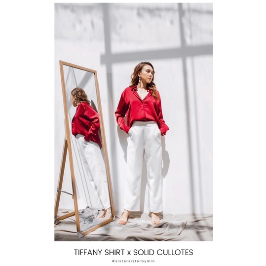 SISTERSISTER - Áo sơ mi lụa nút kim loại Tiffany