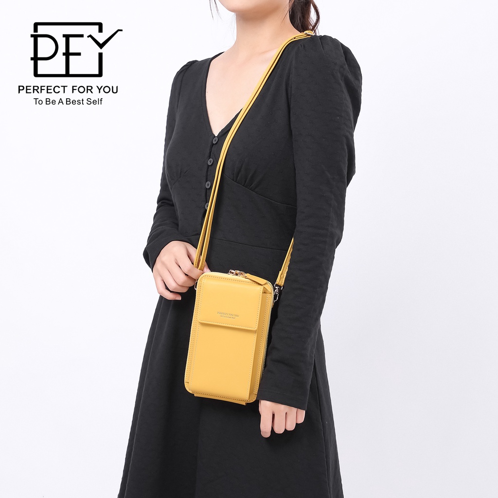 Túi đeo vai PERFECT FOR YOU có thể điều chỉnh thiết kế kiểu dọc 2 ngăn sức chứa lớn thời trang cho nữ