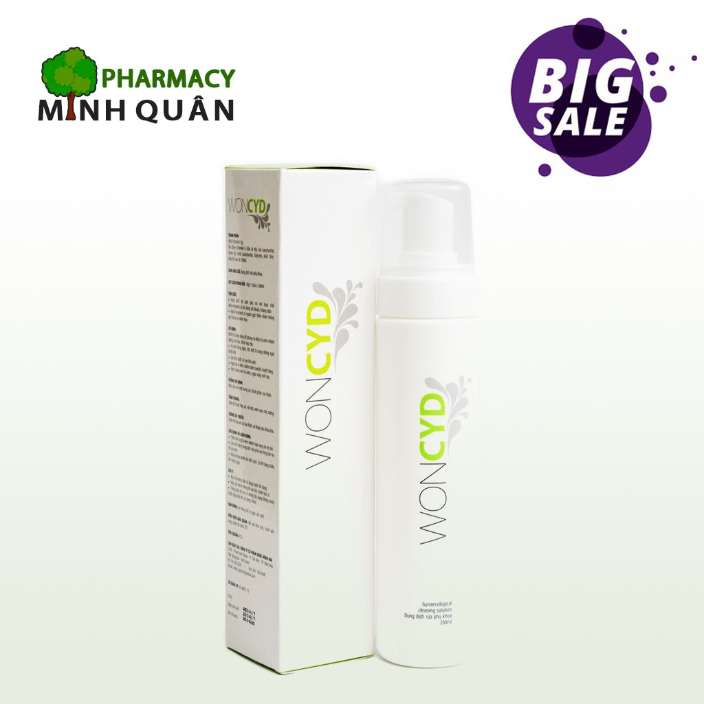 Dung dịch vệ sinh phụ nữ Woncyd 200ml thơm nước rửa phụ khoa se khít vùng kín nữ chăm sóc vùng kín khử mùi