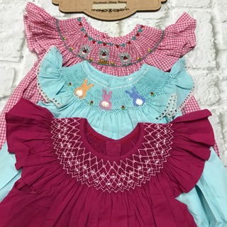 Đầm smock xích bé gái