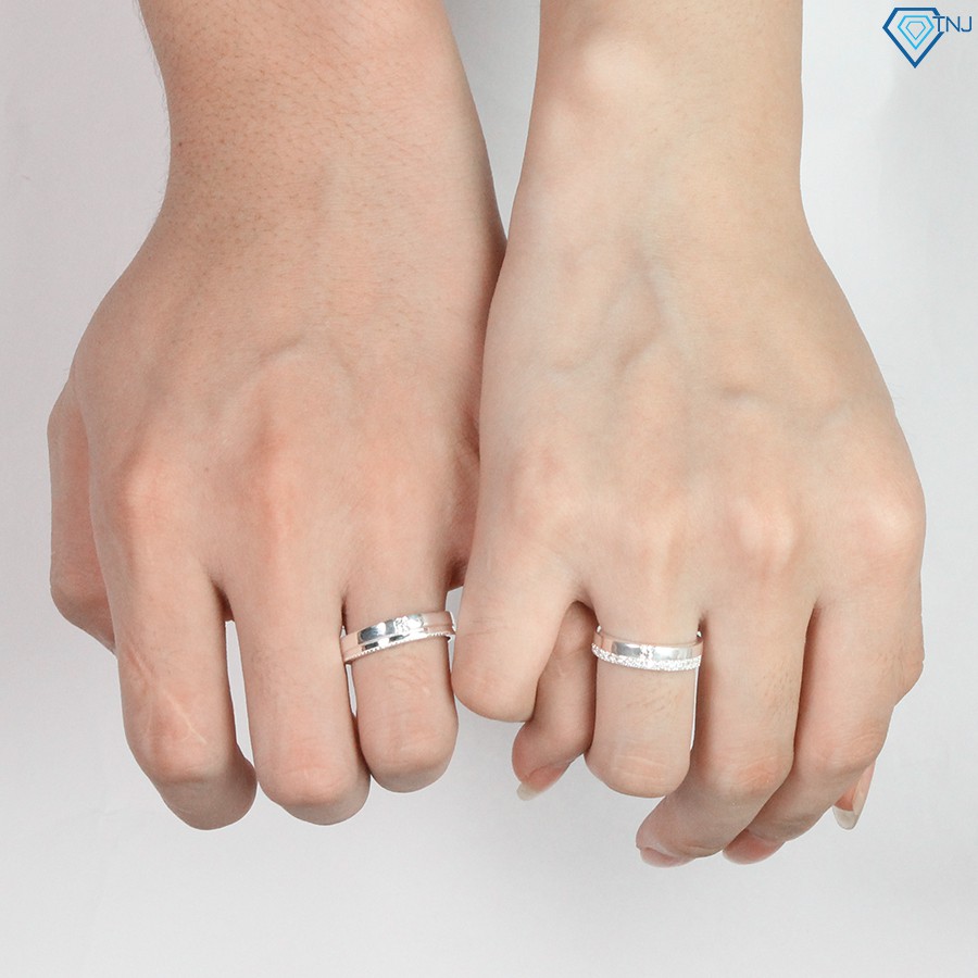 Nhẫn đôi bạc tình yêu đẹp khắc tên theo yêu cầu ND0338 - Trang Sức TNJ