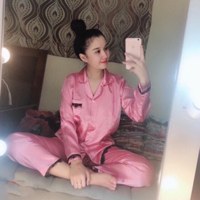ĐỒ BỘ PIJAMA LỤA REN -TAY DÀI QUẦN DÀI