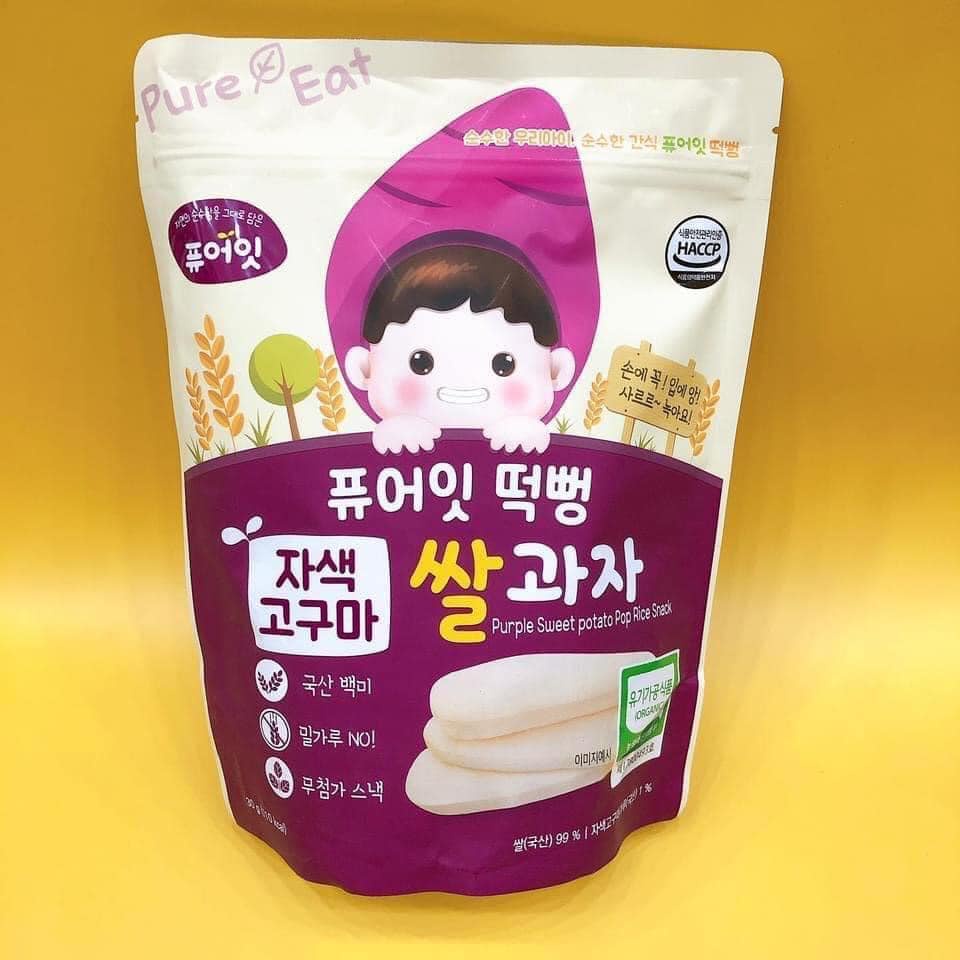 Bánh gạo hữu cơ  Naebro Pure Eat cho bé 6M, gói 30g (dẹp) (date t8/2023)