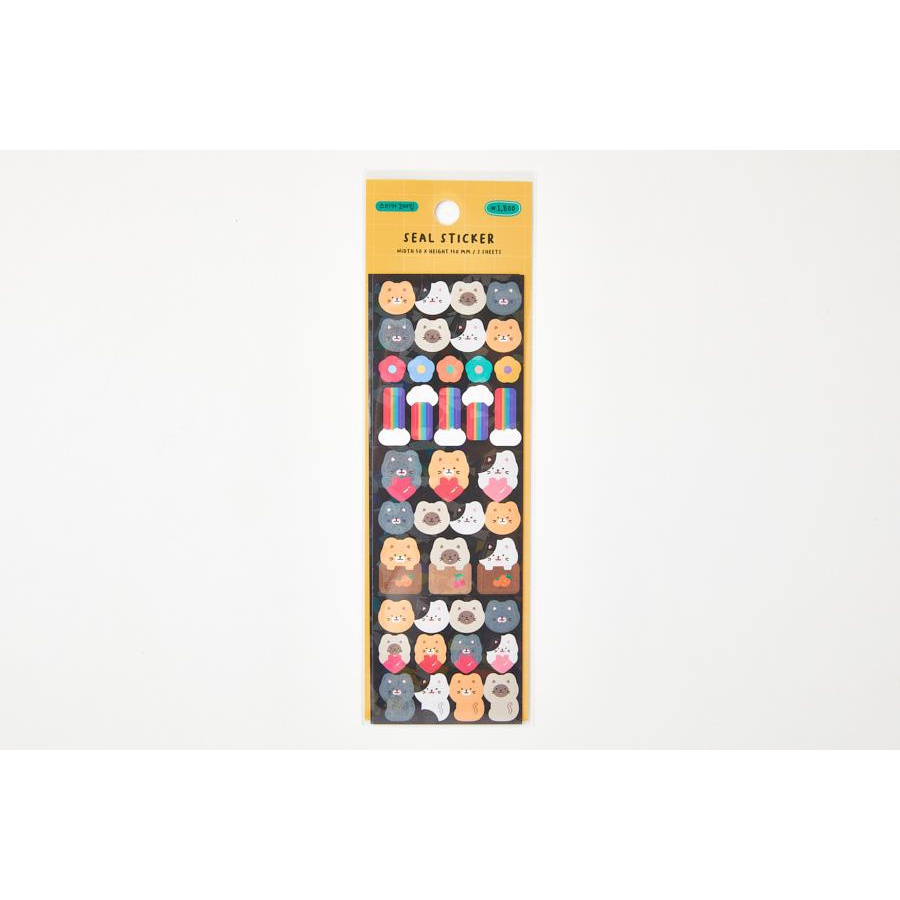 Set 2 Tấm Sticker ARTBOX Hàn Quốc Cầu Vồng Và Mèo Hologram Lấp Lánh Dễ Thương