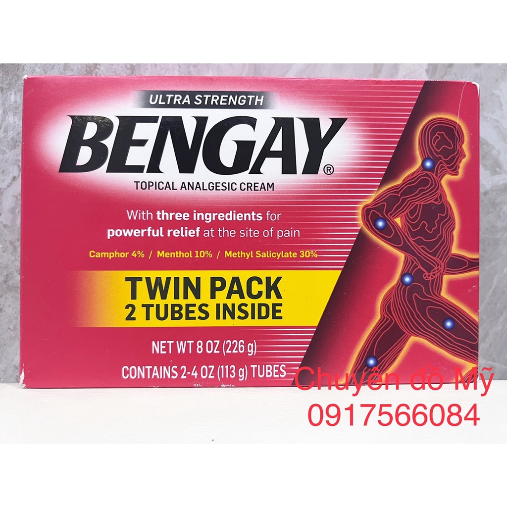 Date 8/2024_ Hộp 2 tuýp kem xoa bóp BenGay Ultra Strength 113g của Mỹ