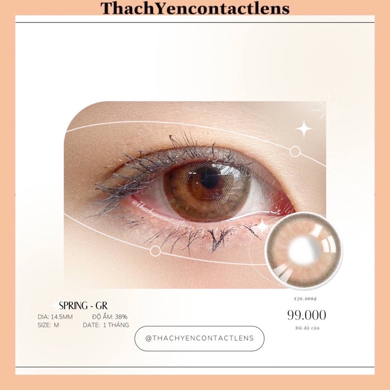 Kính Áp Tròng Spring Gray Lens Xám 0 Độ