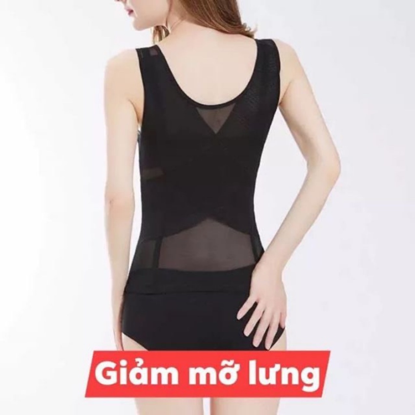 Áo gen định hình nịt bụng có khóa cài 6 nấc điều chỉnh khóa cài