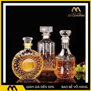 Bình đựng rượu thủy tinh kiểu dáng vỏ chai rượu ngoại cao cấp thủy tinh trong suốt - cb-m130108 - bigmanstore