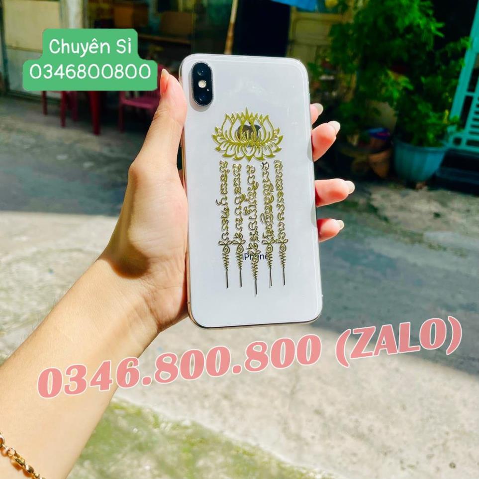 Miếng dán Điện Thoại Thái Lan HỒ LY 9 ĐUÔI - KINH 5 DÒNG HOA SEN - PHÉP CHUYỂN VẬN Đẹp Lung Linh Phù điện thoại