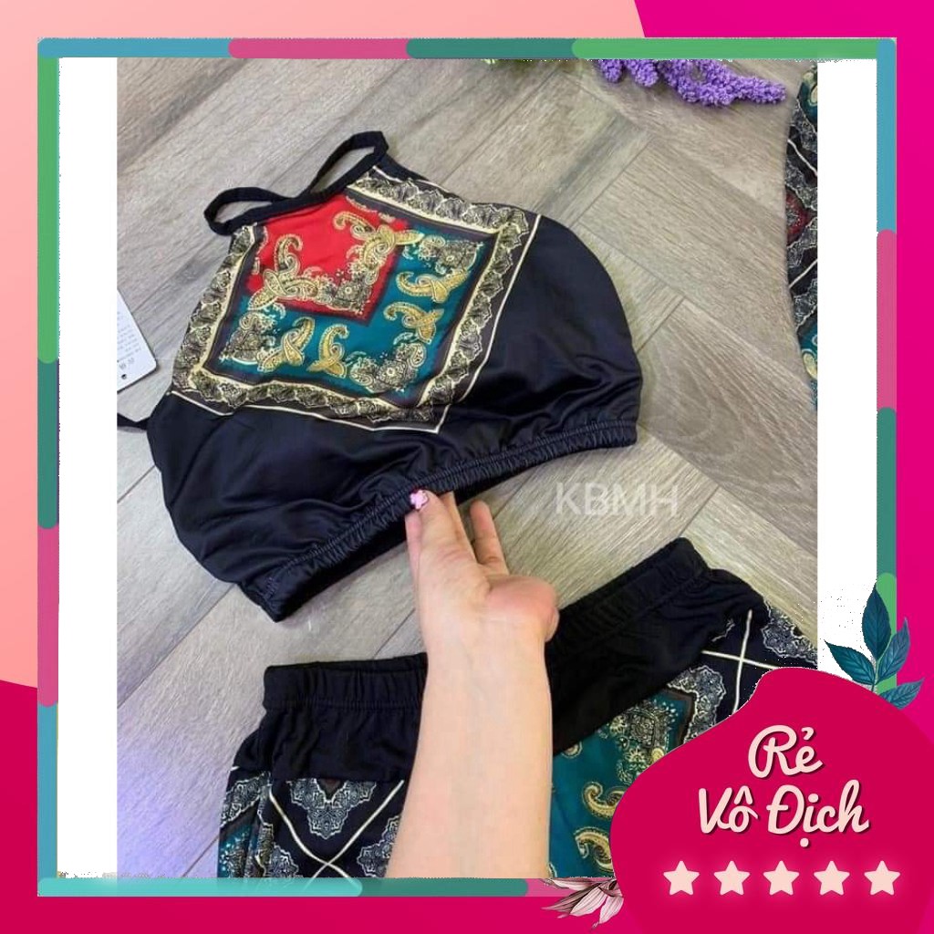 BỘ ĐỒ BƠI 3 CHI TIẾT HỌA TIẾT THỔ CẨM | BigBuy360 - bigbuy360.vn